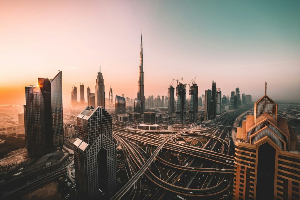 Burj Khalifa und die Skyline von Dubai